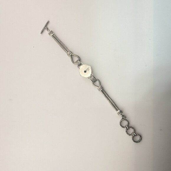 Sarda Sterling Silver Bracelet Granular Foxtail Wheat Pebbled Bali Toggle 925 - Picture 12 of 15